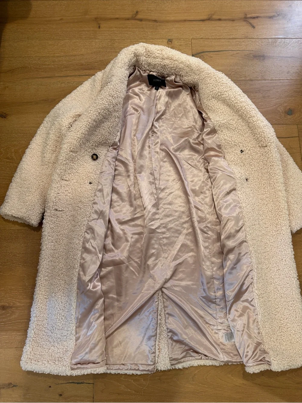 J. Crew Double-Breasted Teddy Sherpa Topcoat - size Large